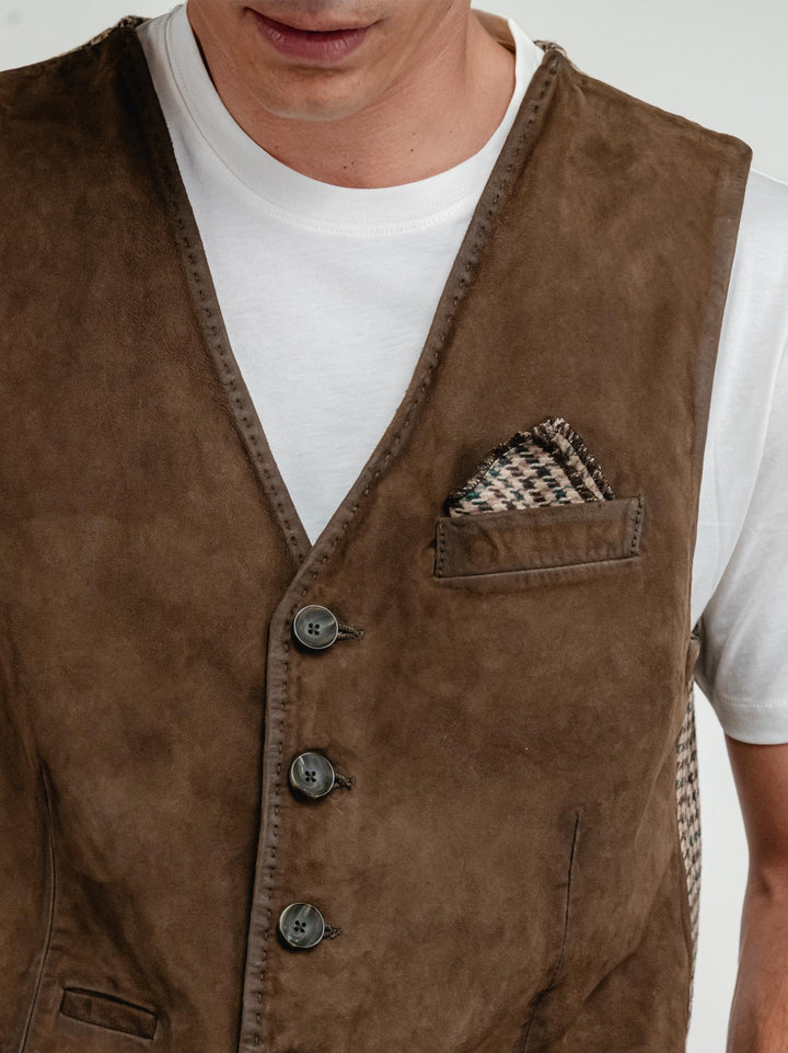 GILET LORRY IN PELLE SCAMOSCIATA JUNGLE LORRY 704 JACK LEATHER 