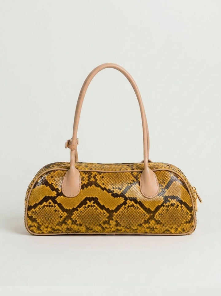 Borsa a spalla Doxie in pelle di pitone gialla DOXIE PITONE GIALLO BIMOR 