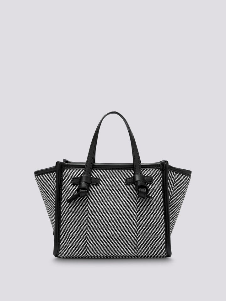 Borsa a mano Miss Marcella in tessuto spiga nero bianco BS 8065/23AI SPIGA 11647 GIANNI CHIARINI 