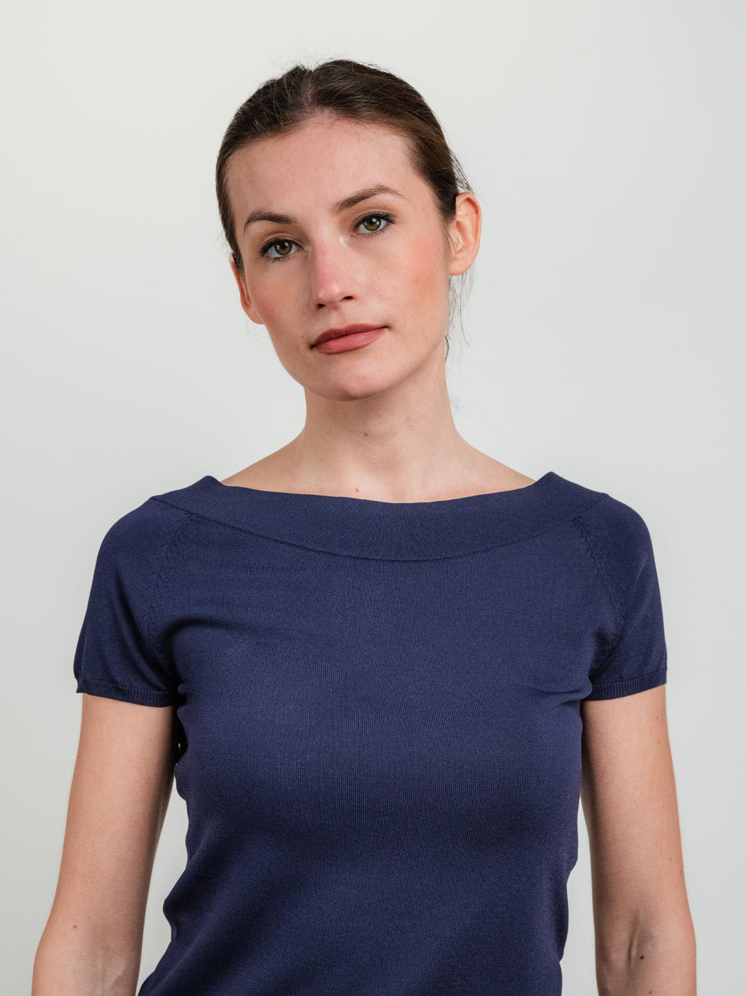 T-shirt scollo a barca BLU NAVY