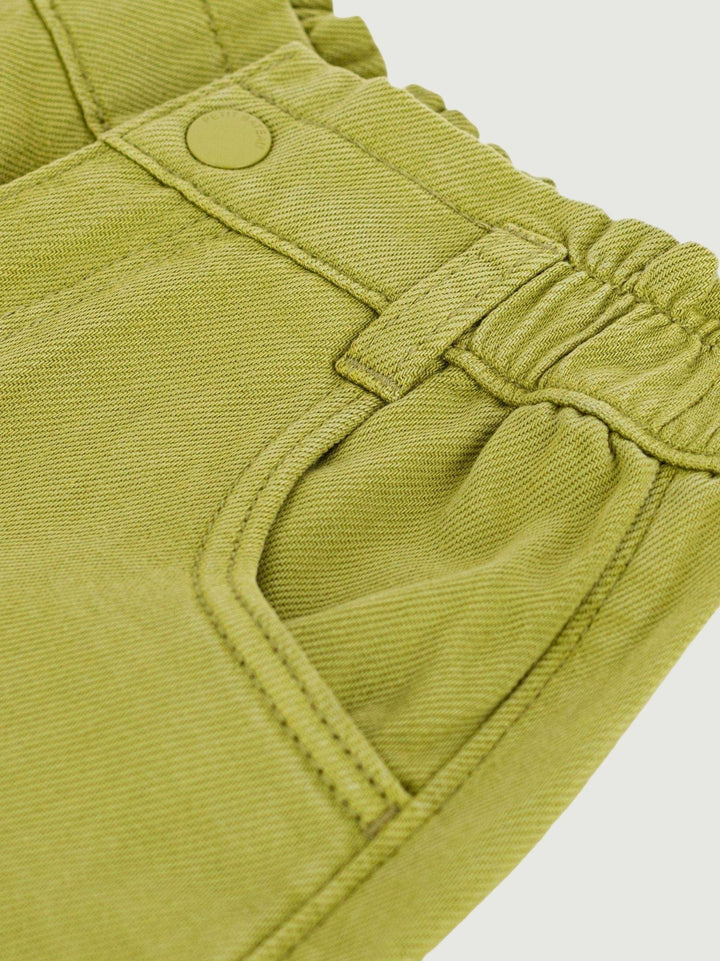 Pantaloni palazzo in cotone verdi A0F03 01 PETIT BATEAU 
