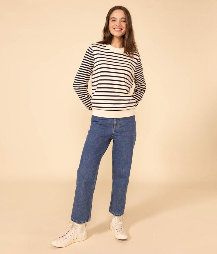 PULLOVER IN COTONE MARINIÈRE DONNA A089W 01 PETIT BATEAU 