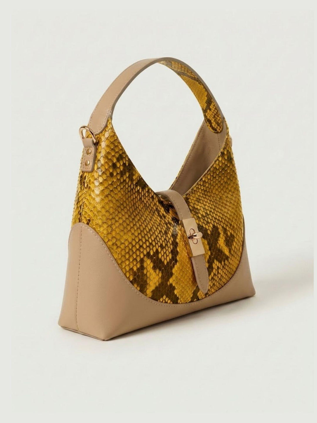 Borsa a spalla Elly in pelle di pitone gialla ELLY-PITONE GIALLO BIMOR 