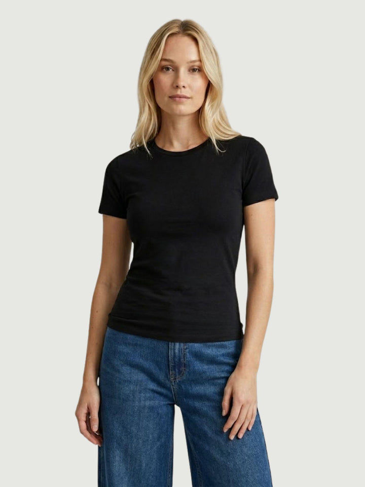 T-shirt girocollo in cotone nero 8157 NERO ANDREA MORANDO 