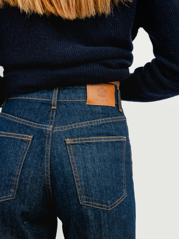 JEANS 5 TASCHE A PALAZZO LAVAGGIO SCURO 805343NOR ZERO ANDREA MORANDO 