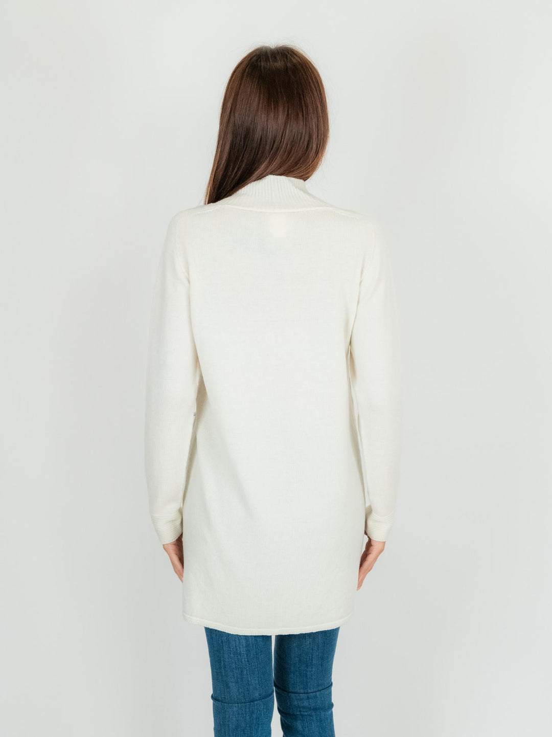 CARDIGAN LUNGO panna in lana vergine 245C8100 002 ANDREA MORANDO 