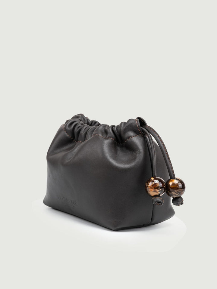 POCHETTE BON BON IN PELLE TESTA MORO BONBON TMORO BIMOR 