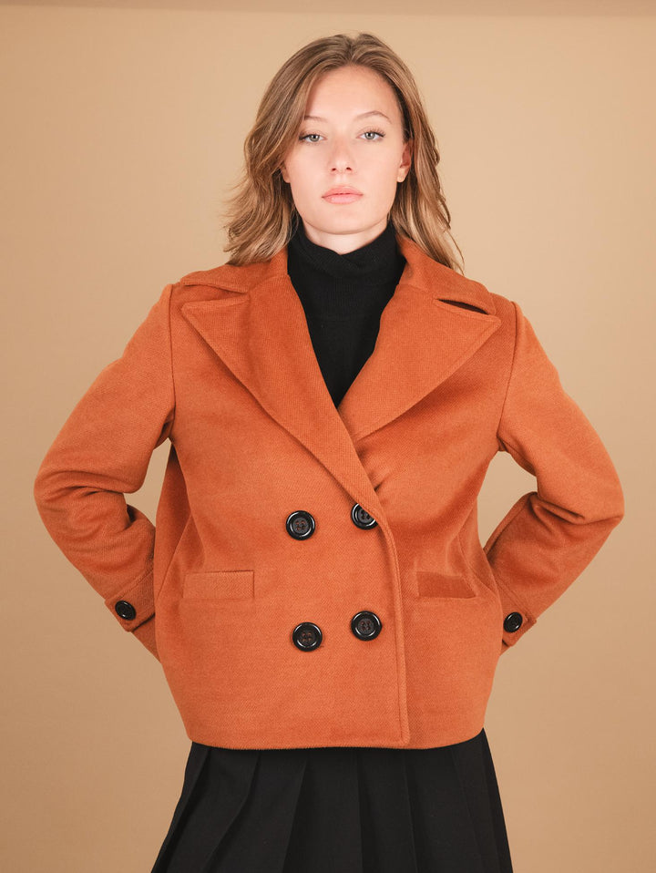 PEACOAT DOPPIOPETTO OVERSIZE MATTONE G4 BRUCIATO ANDREA MORANDO 