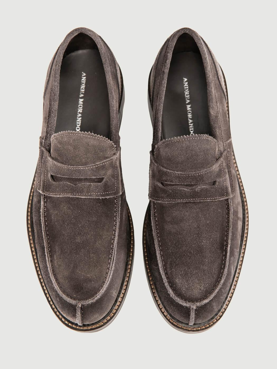 MOCASSINO PENNY IN PELLE SCAMOSCIATA COLOR PEPE 1092MOSS PEPE ANDREA MORANDO 