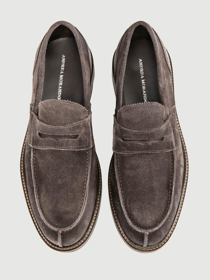 MOCASSINO PENNY IN PELLE SCAMOSCIATA COLOR PEPE 1092MOSS PEPE ANDREA MORANDO 