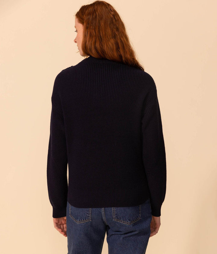 MAGLIONE DONNA IN COTONE A COSTA INGLESE A08A6 03 PETIT BATEAU 
