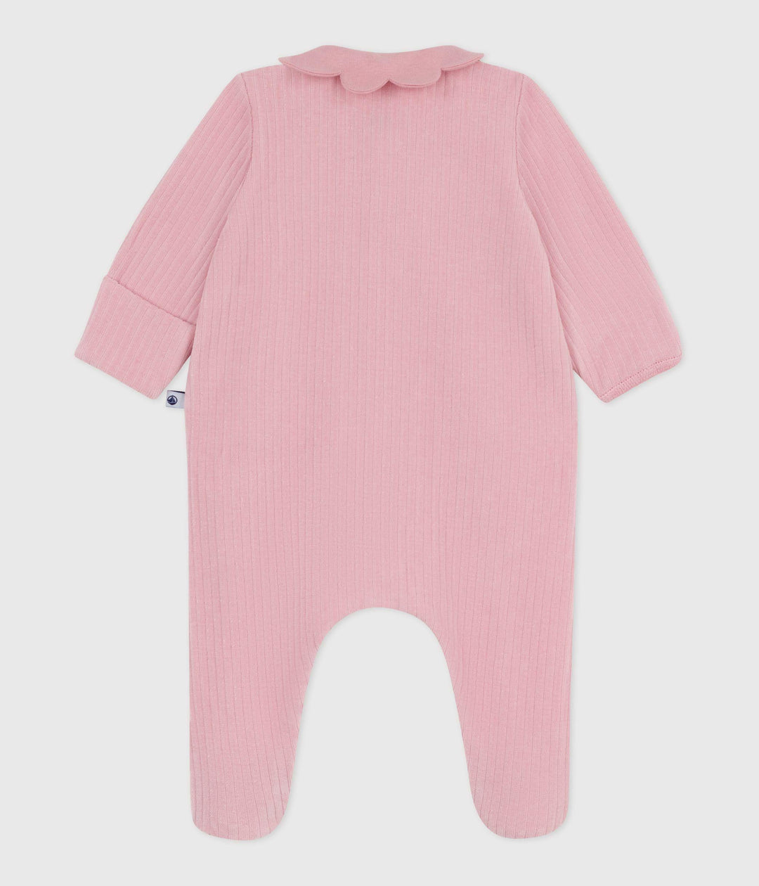 Pigiama con colletto in ciniglia tinta unita neonato A0DQR 01 PETIT BATEAU 