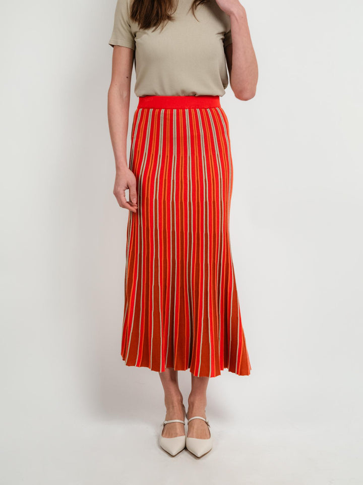 GONNA LUNGA IN MAGLIA MULTICOLOR ARANCIONE 515TAIS633 ARANCIONE ANDREA MORANDO 