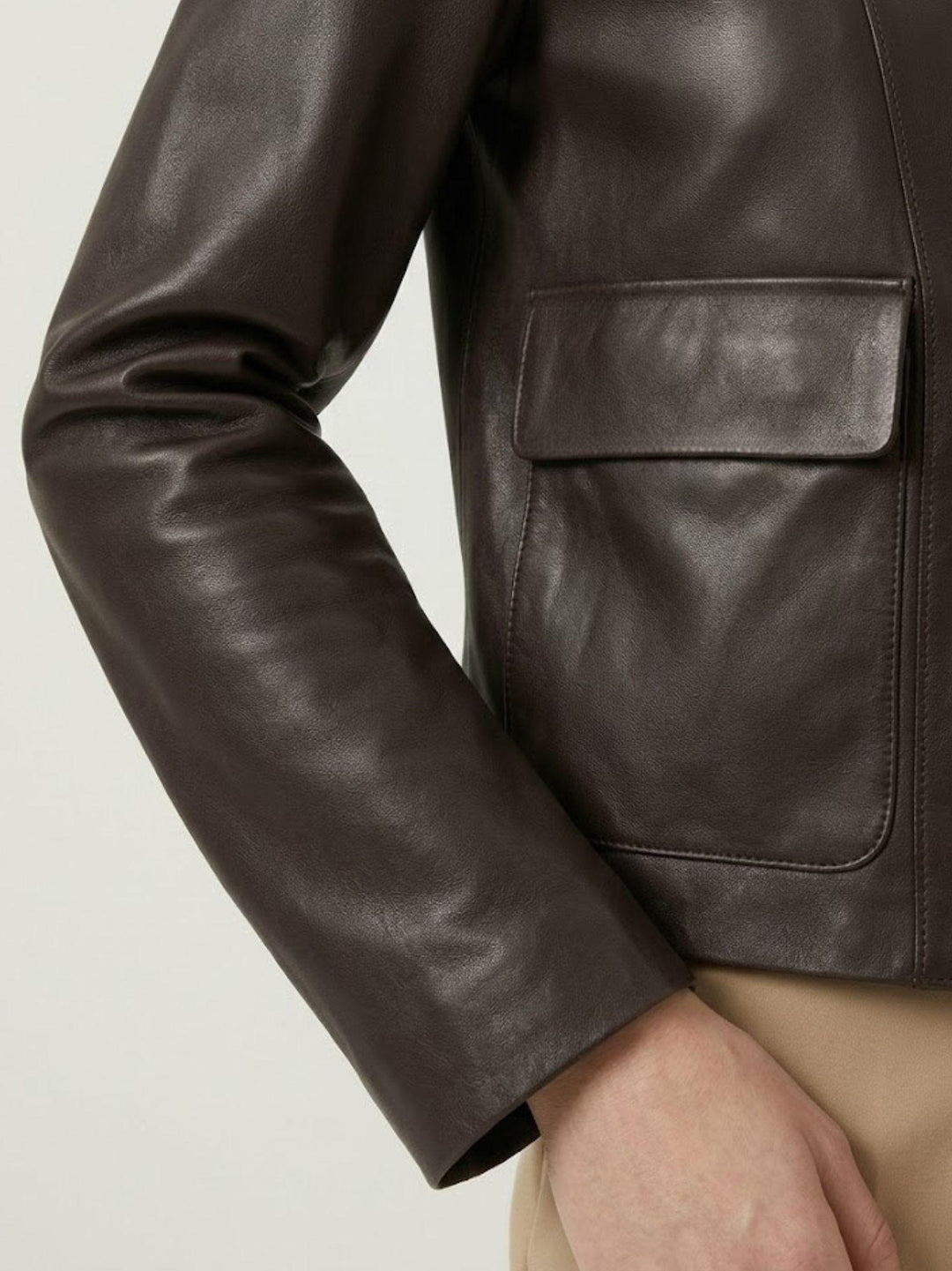Giacca Malaga in nappa bonded marrone scuro MALAGA 06 JACK LEATHER 