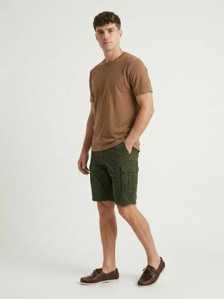 Bermuda cargo in cotone verde miilitare BR010673 ARMY ANDREA MORANDO 