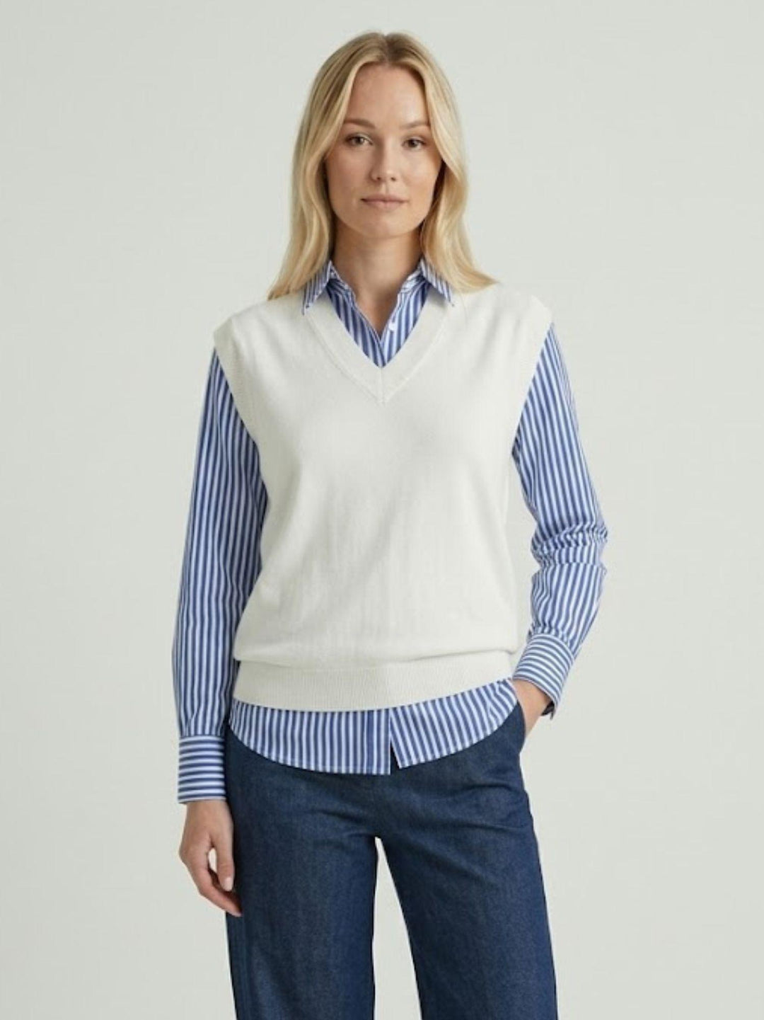 Gilet in maglina bianco 5113 BIANCO ANDREA MORANDO 