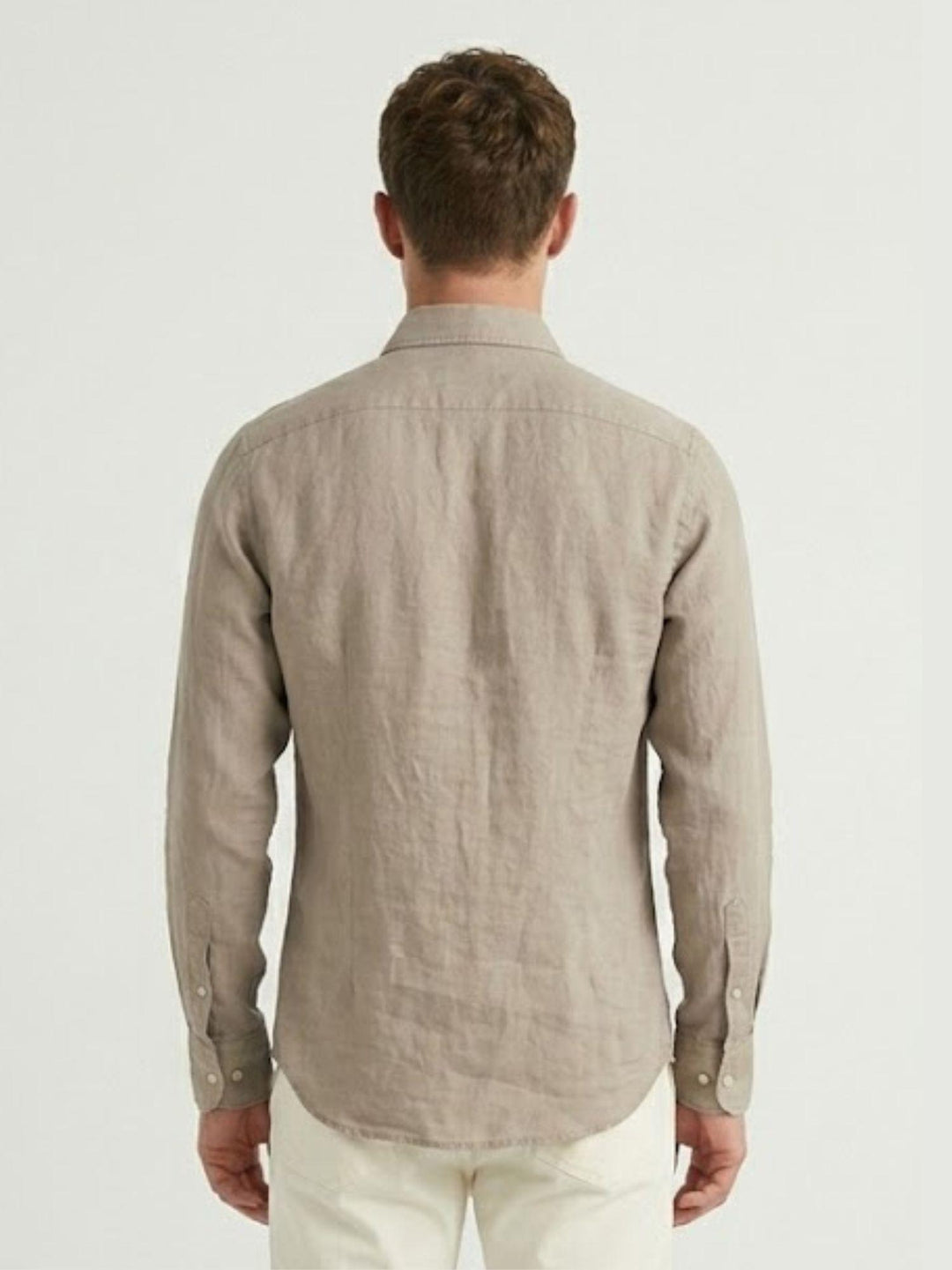 Camicia in mussola di cotone beige LEON 02 DEPERLU 