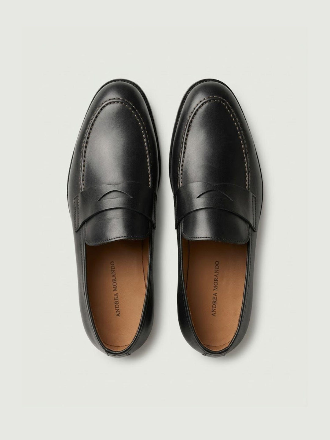 Mocassino penny in pelle nero 1182 NERO ANDREA MORANDO 