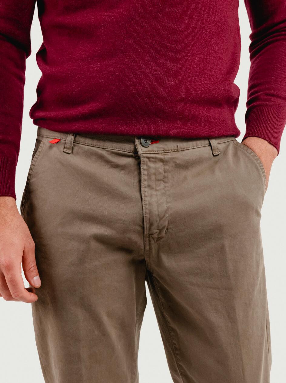 PANTALONE IN COTONE FANGO 7657TO TORTORA ANDREA MORANDO 