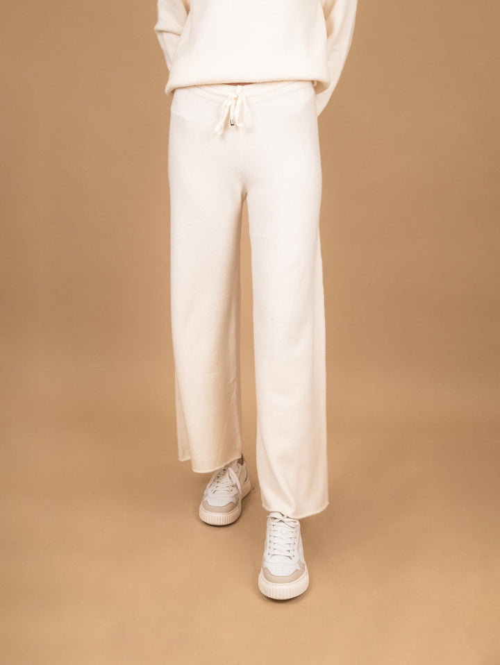 Pantalone a palazzo in maglia panna 0370/176 0248 BIMOR 