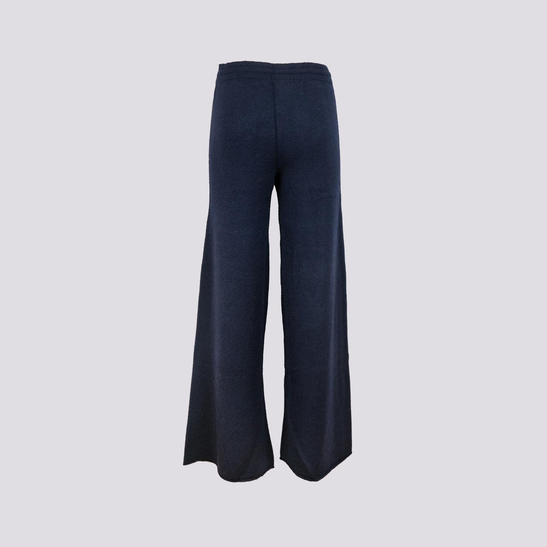 PANTALONE A PALAZZO IN MAGLIA BLU 0370/176 0115 BIMOR 