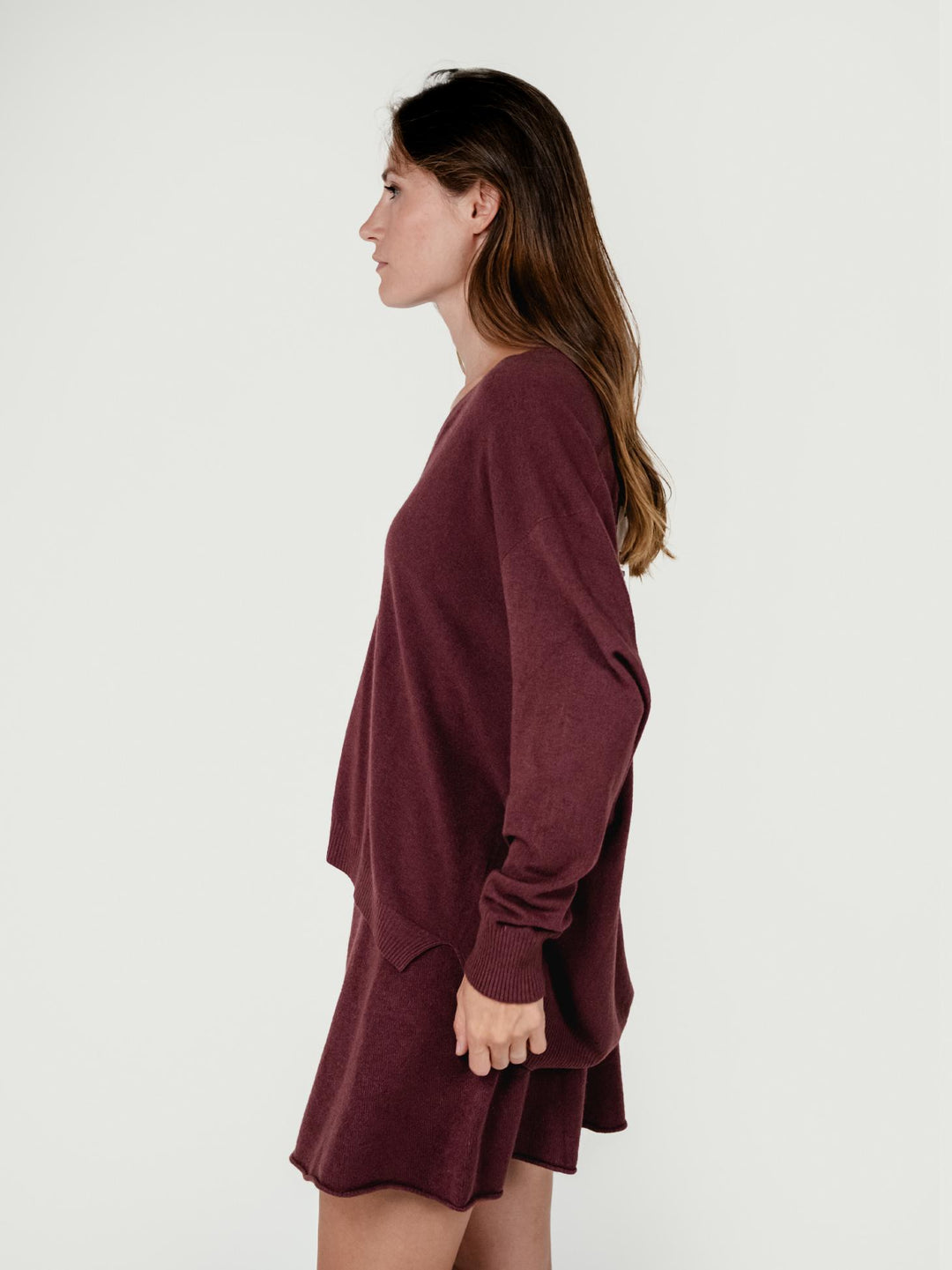 CARDIGAN CON BOTTONI BORDEAUX 022031 2200 BIMOR 