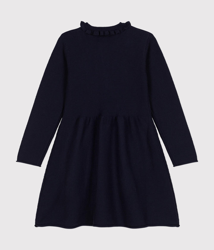 Abito a maniche lunghe in maglia blu A0B1W 01 PETIT BATEAU 