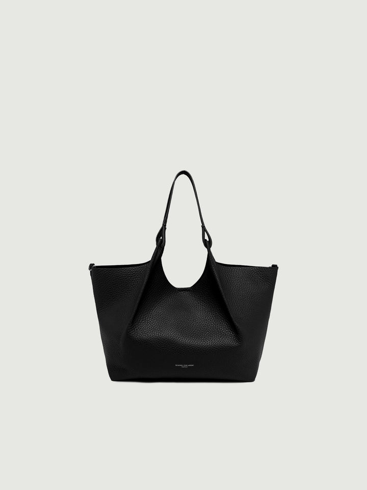 Borsa a spalla Dua in pelle double grana nera 9720 RNGDBL 12565 GIANNI CHIARINI 