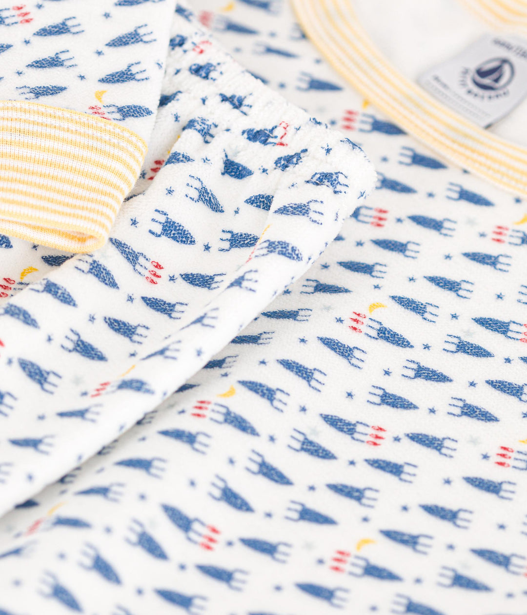Pigiama in velluto con stampa razzi A0B8D 01 PETIT BATEAU 