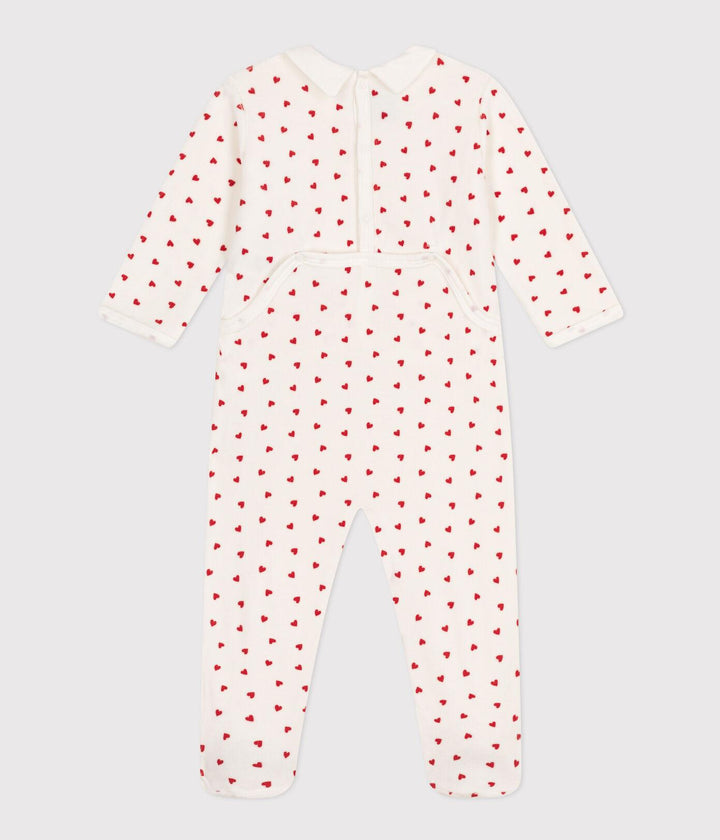 PIGIAMA IN CINIGLIA CON CUORI A08EH 01 PETIT BATEAU 