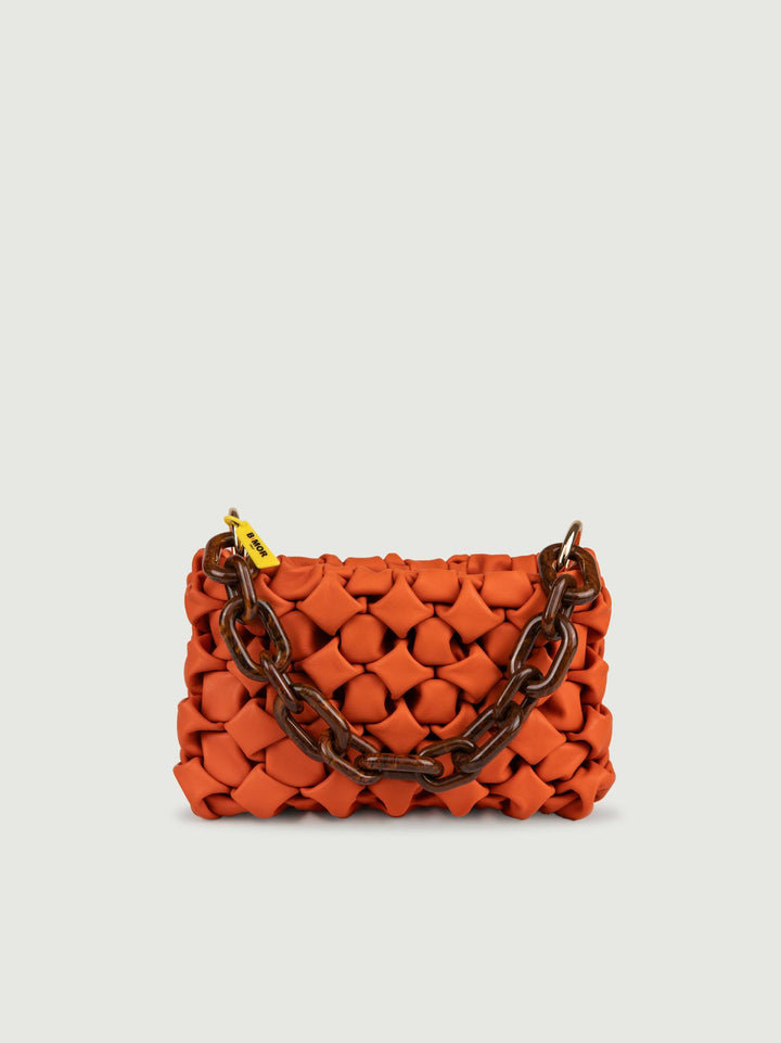 BORSA IN PELLE INTRECCIATA ARANCIONE "CURLY" CURLYNEW ARANCIONE BIMOR 