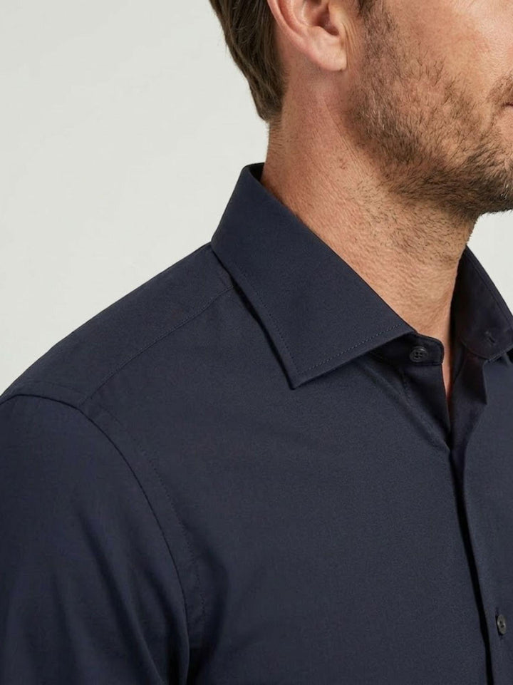 Camicia no stiro con colletto francese blu BU26S10CANEU6 200 ANDREA MORANDO 