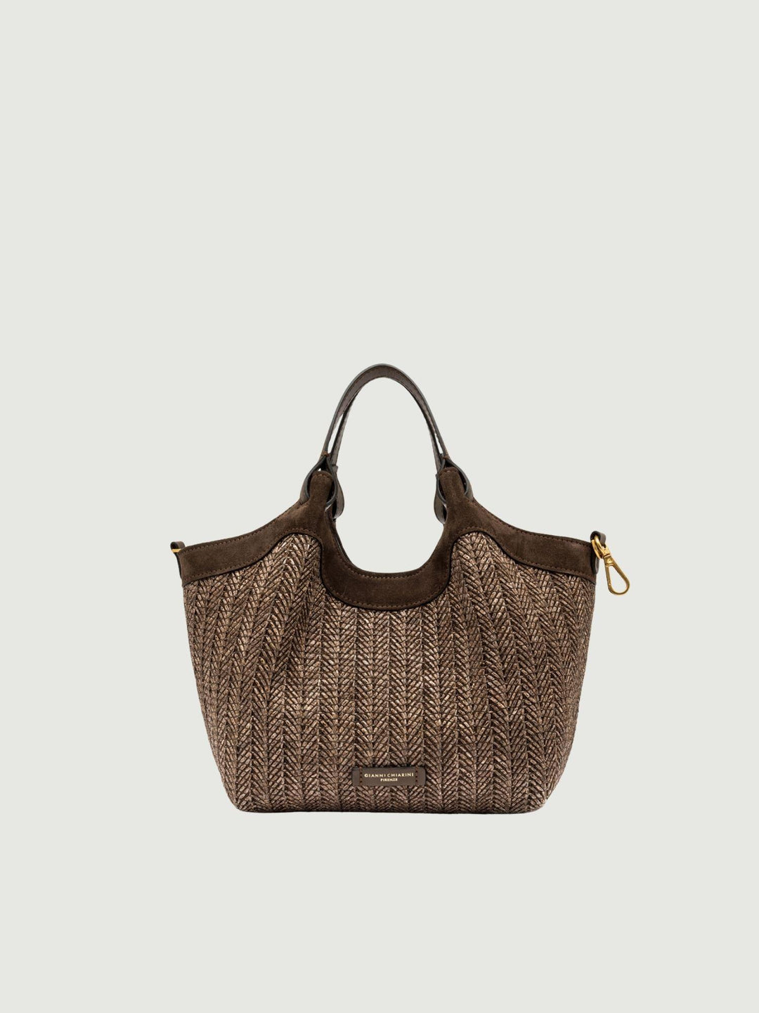 Borsa Dua in paglia intrecciata choco media BS 12339/COMM PGLSPG 13840 GIANNI CHIARINI 
