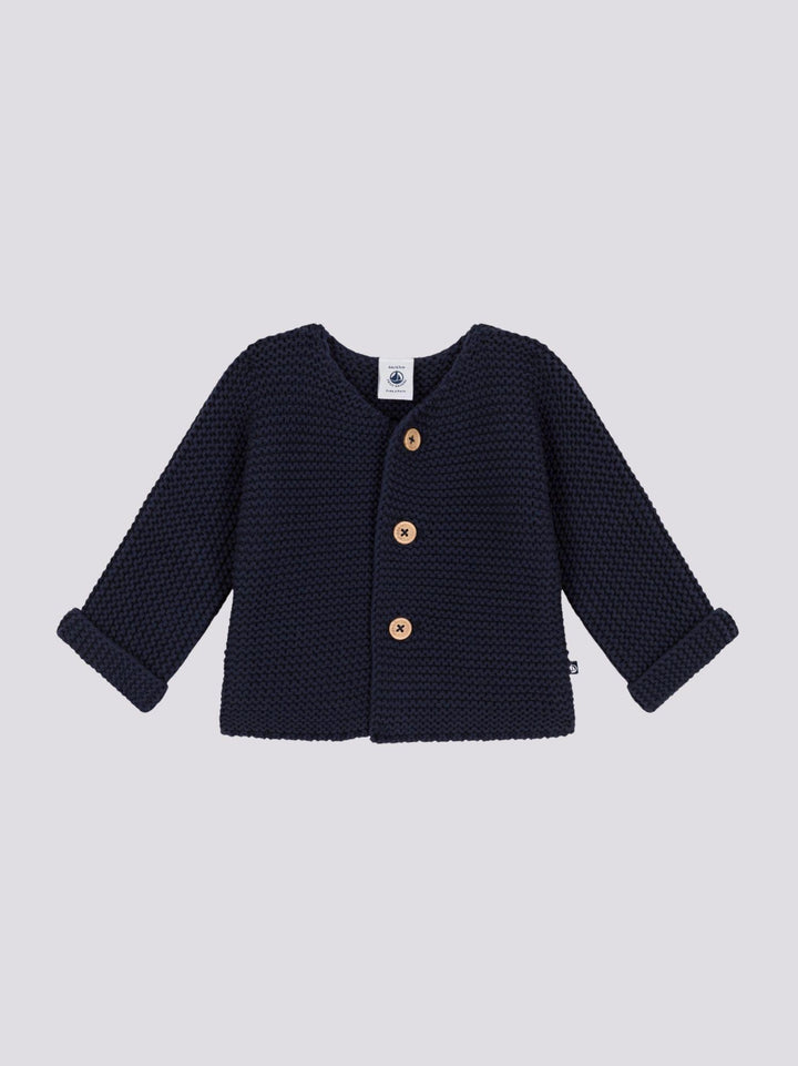 CARDIGAN IN TRICOT A PUNTO LEGACCIO PER BEBÈ A08BQ 02 PETIT BATEAU 