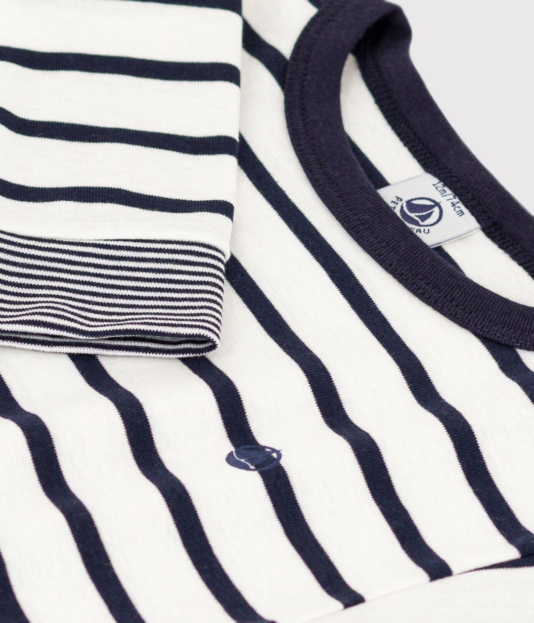T-SHIRT A MANICA LUNGA IN COTONE A RIGHE PER BEBÈ A092L 01 PETIT BATEAU 