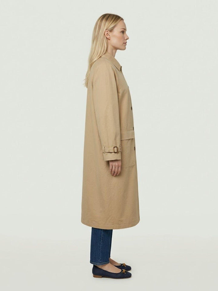 Trench lungo in cotone beige 9636 BEIGE ANDREA MORANDO 
