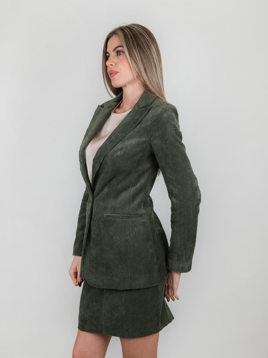 BLAZER VELLUTO VERDE A COSTE GIA5455 SALVIA ANDREA MORANDO 