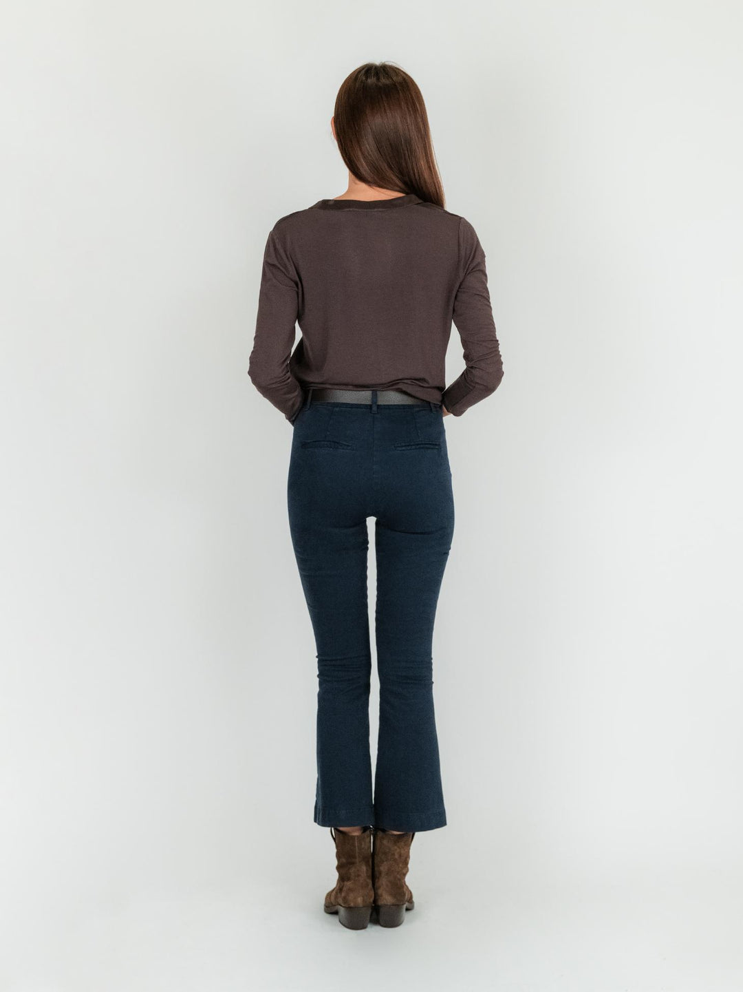 PANTALONE A TROMBETTA blu in cotone 824JA BLU ANDREA MORANDO 