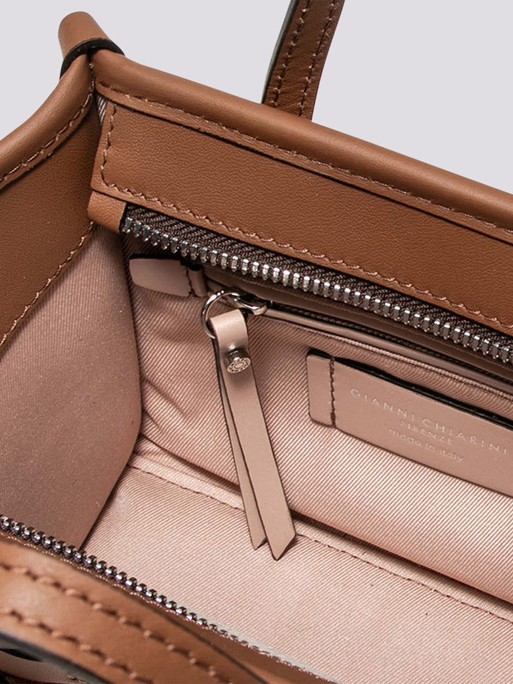 Borsa a mano Miss Marcella in tessuto Pied de Poule tabacco BS 8065/23AI NWCL 11667 GIANNI CHIARINI 