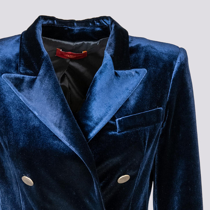 BLAZER DOPPIOPETTO IN VELLUTO BLU 3877/2894 111 ANDREA MORANDO 