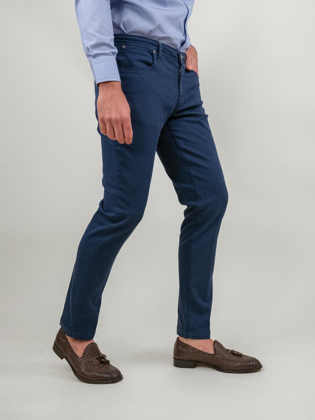 PANTALONE SLIM 5 TASCHE BLU MEDIO P-WILL-S 121 ANDREA MORANDO 