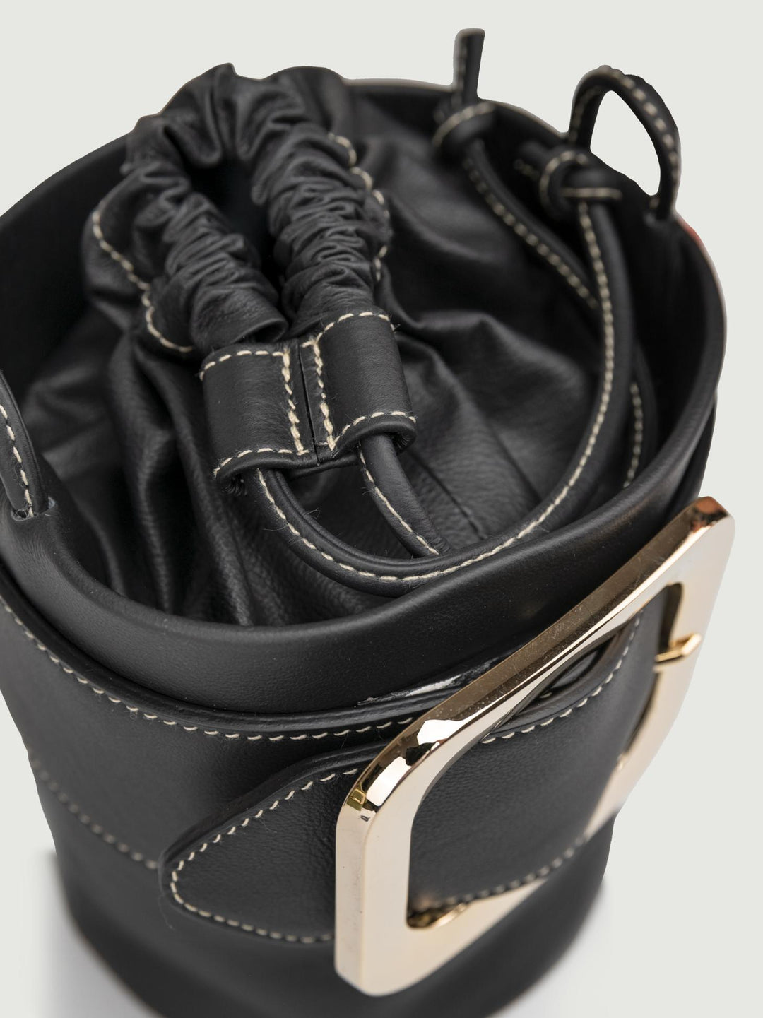 SECCHIELLO KATE IN PELLE NERA KATE NERO BIMOR 