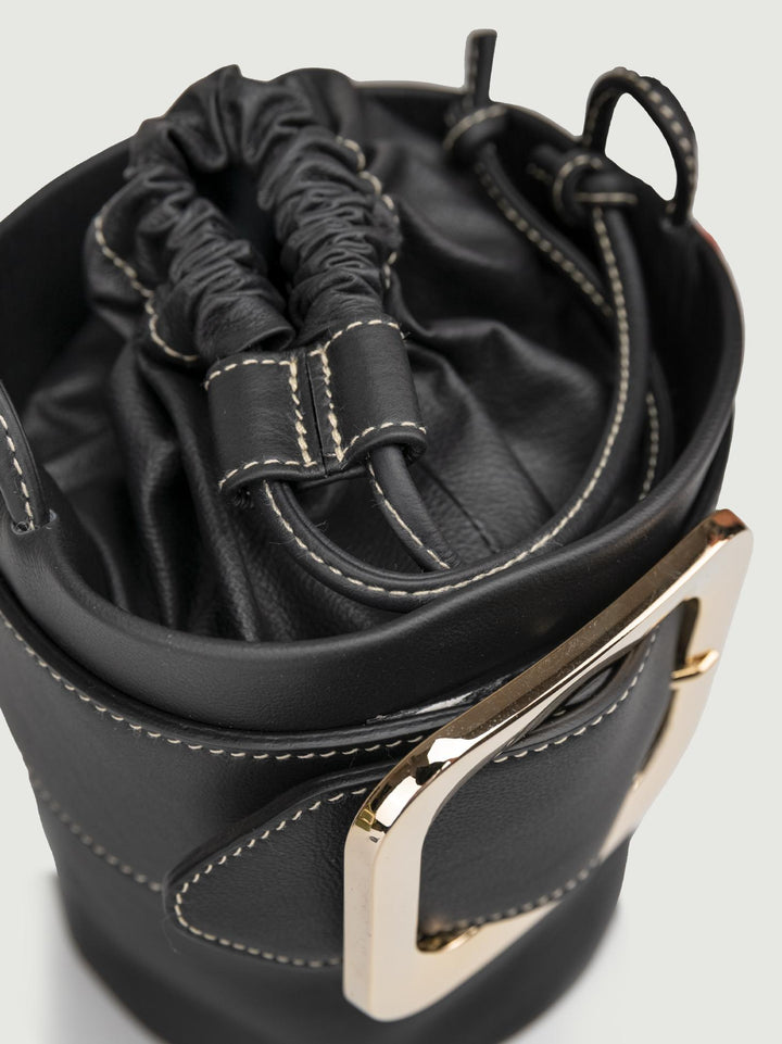 SECCHIELLO KATE IN PELLE NERA KATE NERO BIMOR 