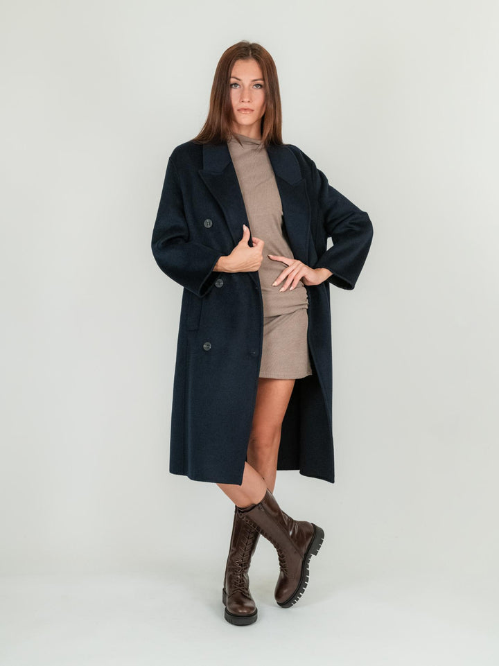 CAPPOTTO OVER DOPPIOPETTO BLU JULIE BLU ANDREA MORANDO 