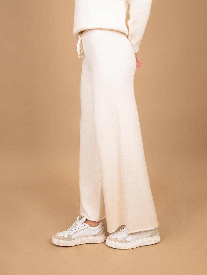 Pantalone a palazzo in maglia panna 0370/176 0248 BIMOR 