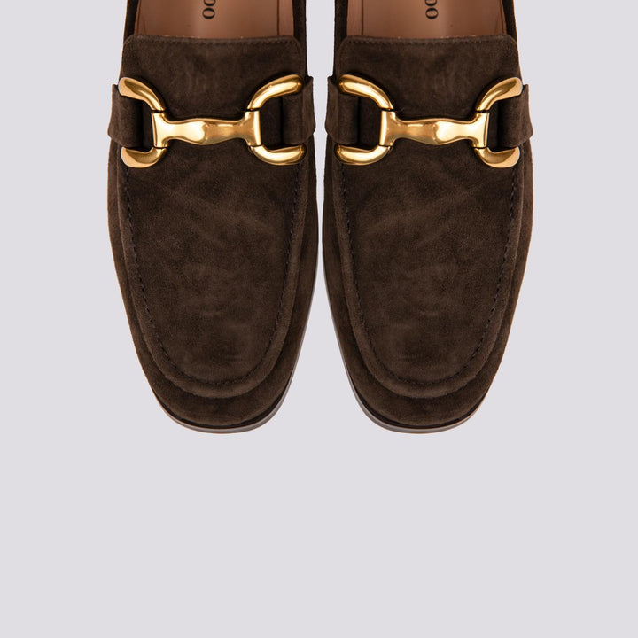 MOCASSINO  CON MORSETTO FRONTALE IN CAMOSCIO MARRONE 572Z30VK MARRON SCURO ANDREA MORANDO 