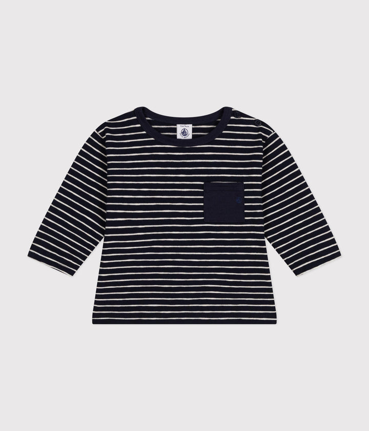 T-shirt a righe bicolore a maniche lunghe A0BPO 01 PETIT BATEAU 