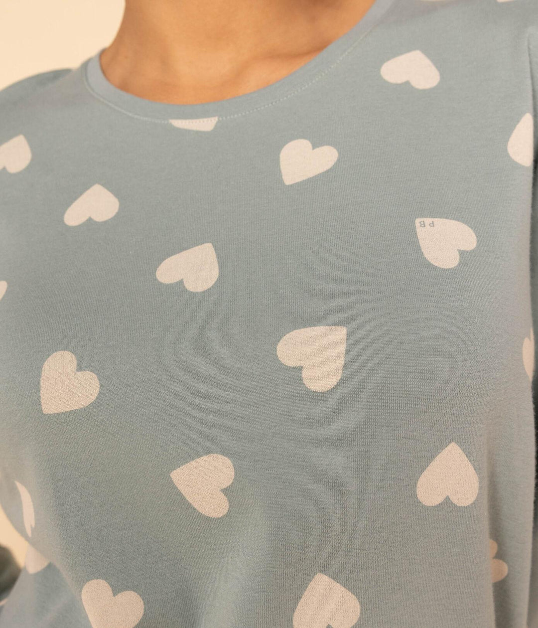 PIGIAMA A CUORI DONNA IN COTONE A0812 01 PETIT BATEAU 