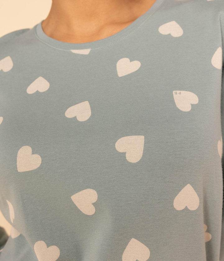 PIGIAMA A CUORI DONNA IN COTONE A0812 01 PETIT BATEAU 