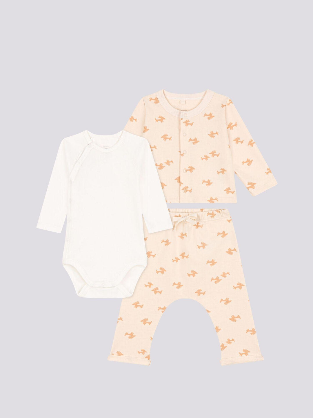 COMPLETO IN TESSUTO FELPATO CON STAMPA PER BEBÈ A087H 01 PETIT BATEAU 